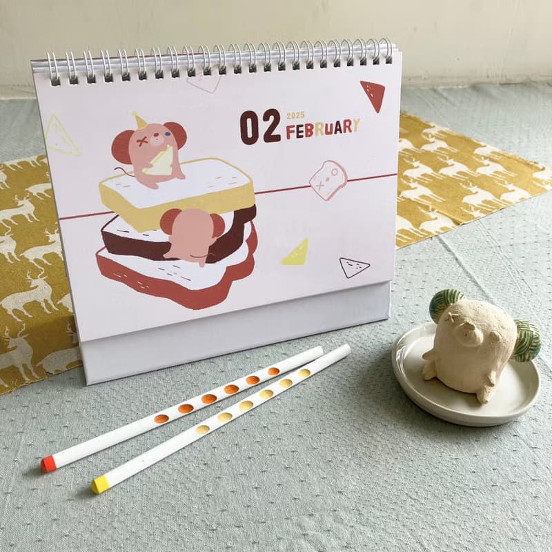 2025插畫桌曆 / 年曆 / 月曆 / 五個翅膀 / 歐嗨喲! / A5橫式