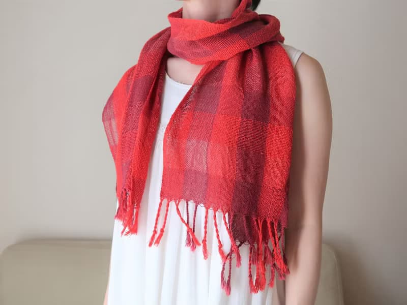 手織りストール　コットンシルク　情熱 　タペストリー　ギフト　Shawl (M) 16　入學   畢業　母親節　禮物　生日禮物
