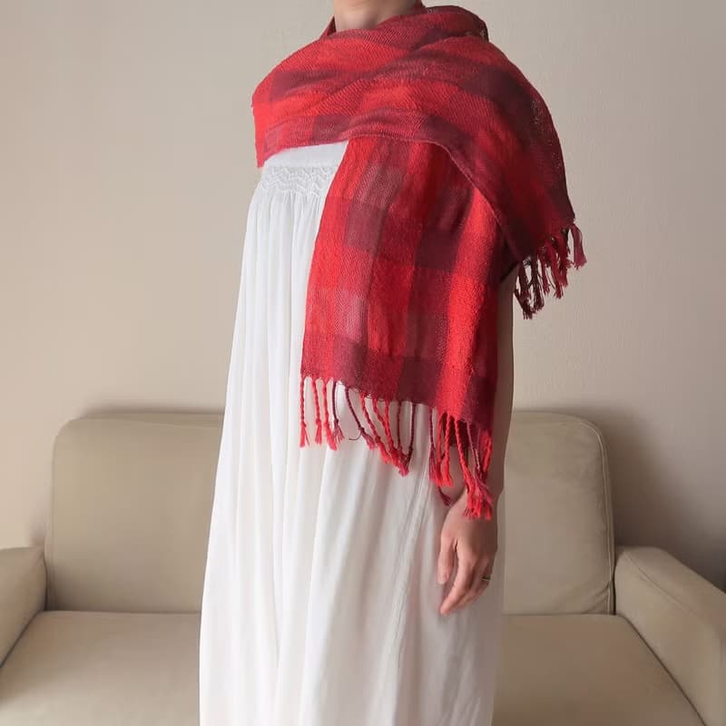 手織りストール　コットンシルク　情熱 　タペストリー　ギフト　Shawl (M) 16　入學   畢業　母親節　禮物　生日禮物