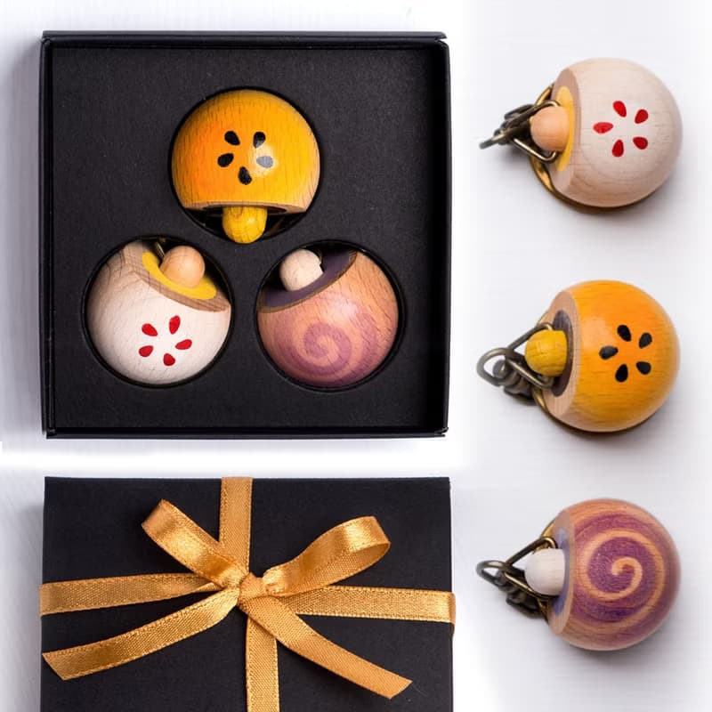 100%台灣原創【中秋禮盒】muCake【原木月餅鑰匙圈】三合一小禮盒