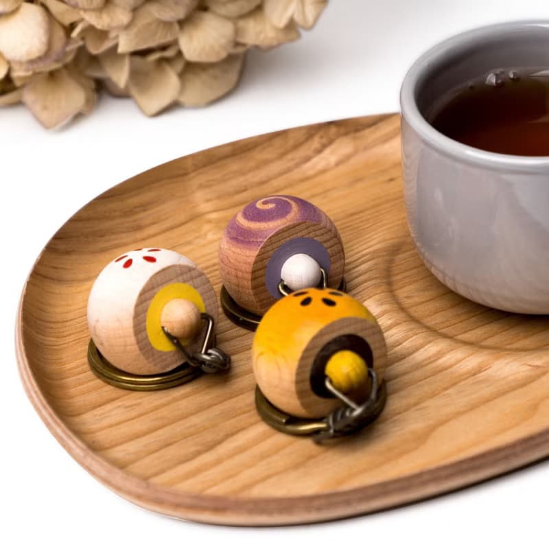 100%台灣原創【中秋禮盒】muCake【原木月餅鑰匙圈】三合一小禮盒