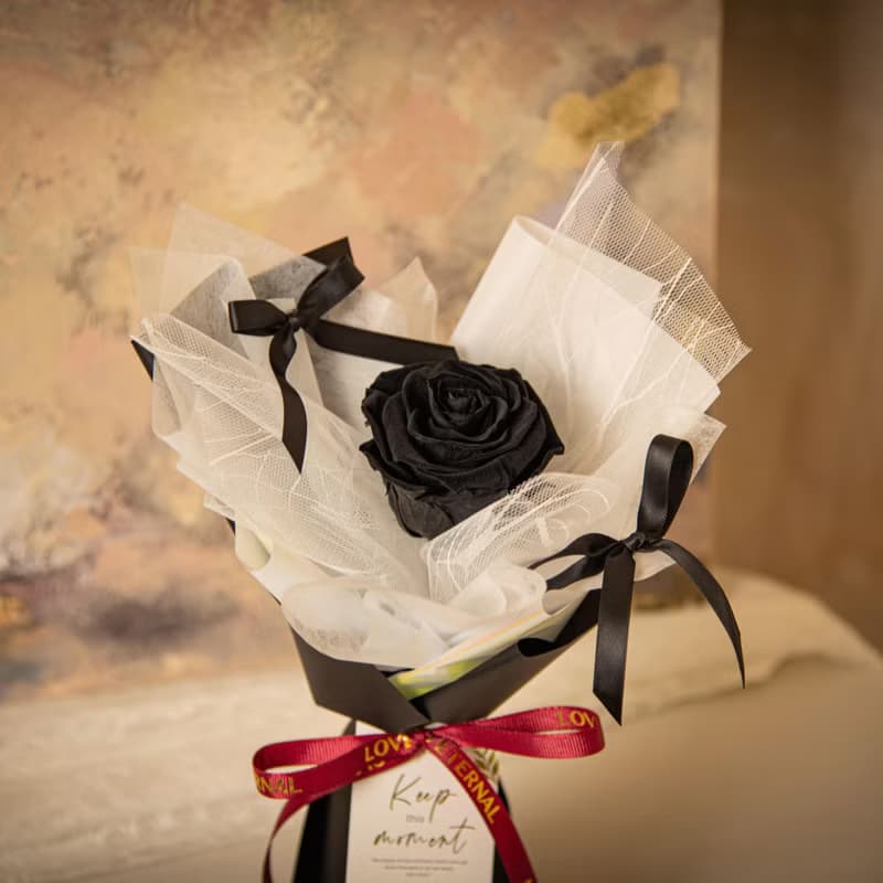 【黑玫瑰】乾燥花 永生花花束 我愛你玫瑰花束 / 生日求婚告白