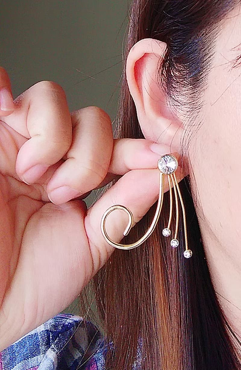 Vintage Jewelry 西洋古董飾品 都會感 流線 針式耳環