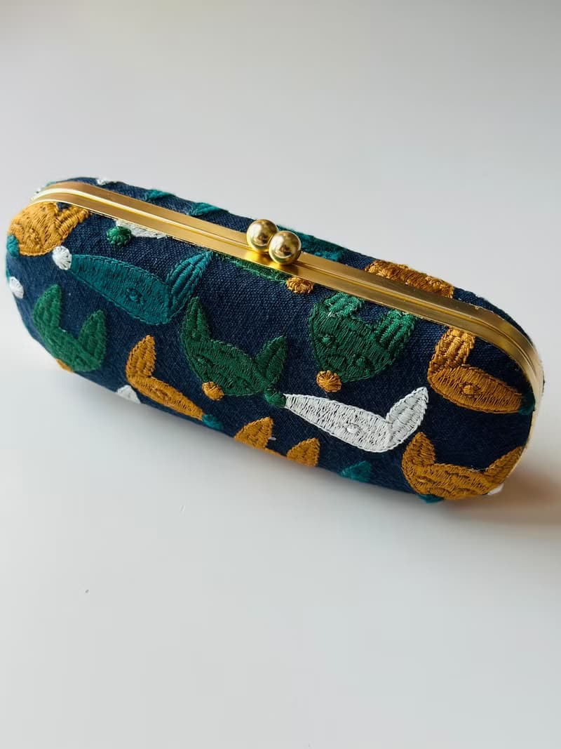 狐狸刺繡眼鏡盒/筆盒/首飾盒