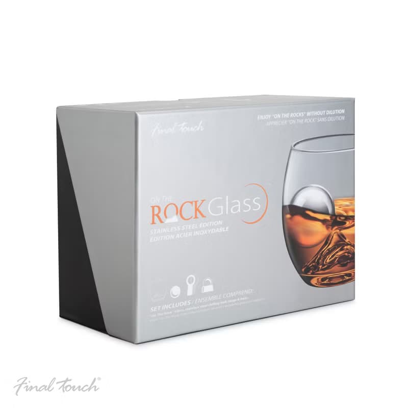Rock 威士忌酒杯及不銹鋼冰球套裝