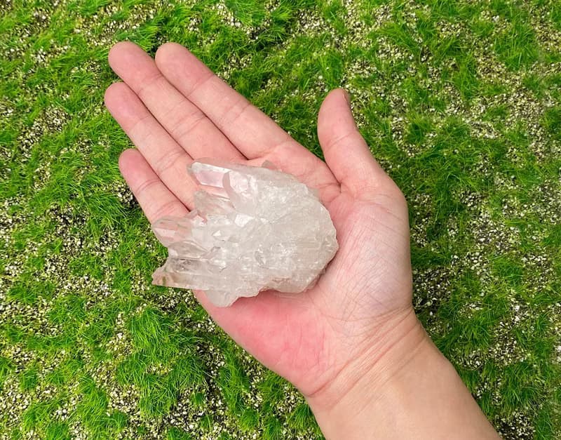 天然原礦能量冰透白水晶簇 白水晶 消磁淨化 療癒  開運 擺件