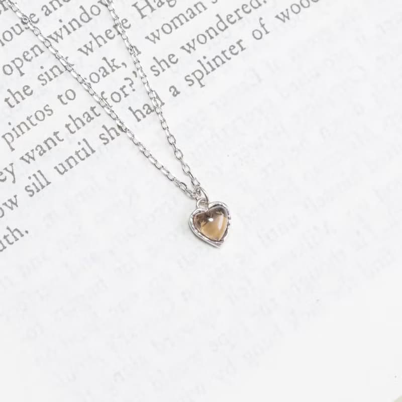 茶晶925純銀融心melting heart項鍊