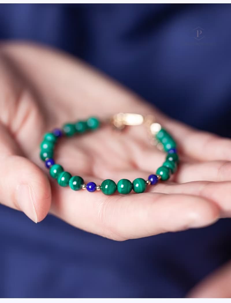 孔雀石青金石手鍊