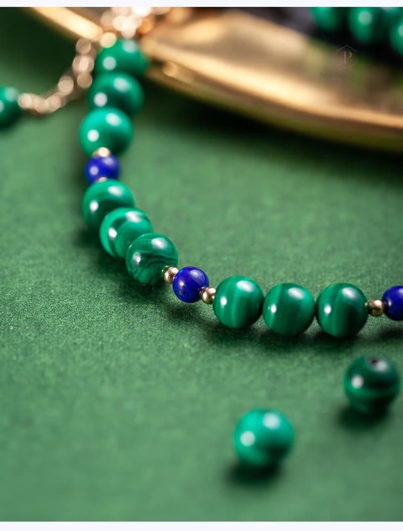 孔雀石青金石手鍊