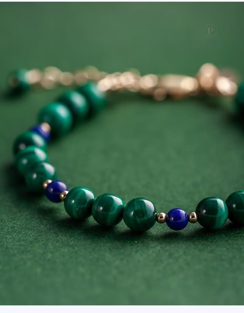 孔雀石青金石手鍊