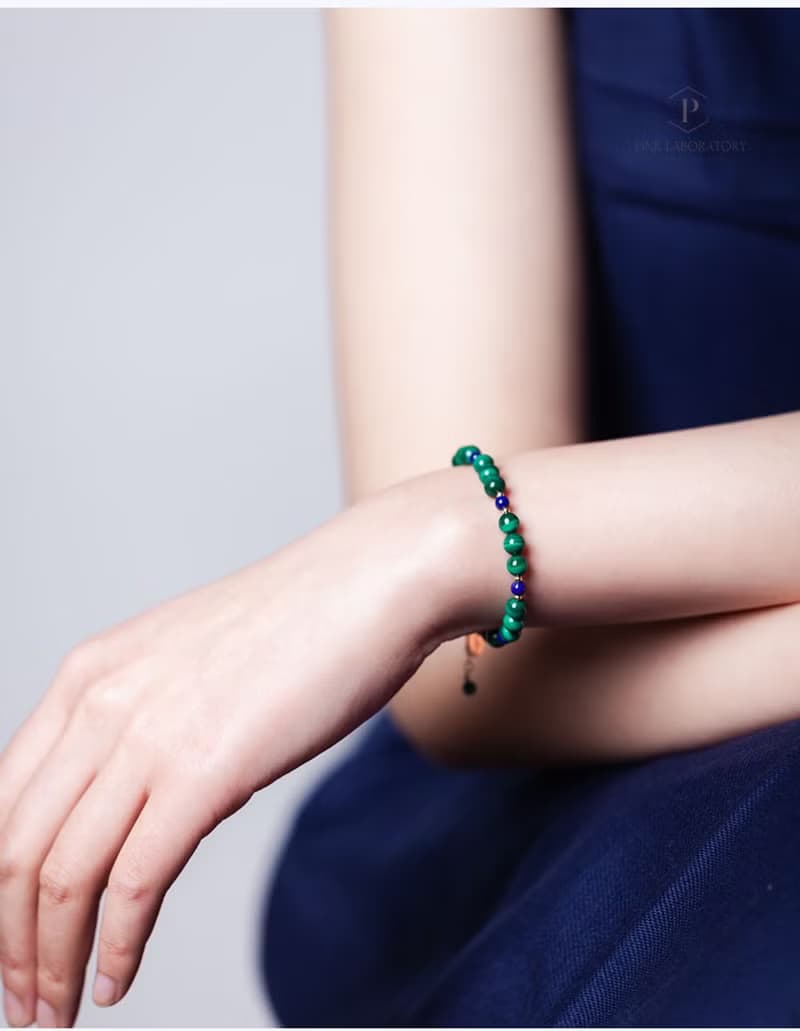 孔雀石青金石手鍊