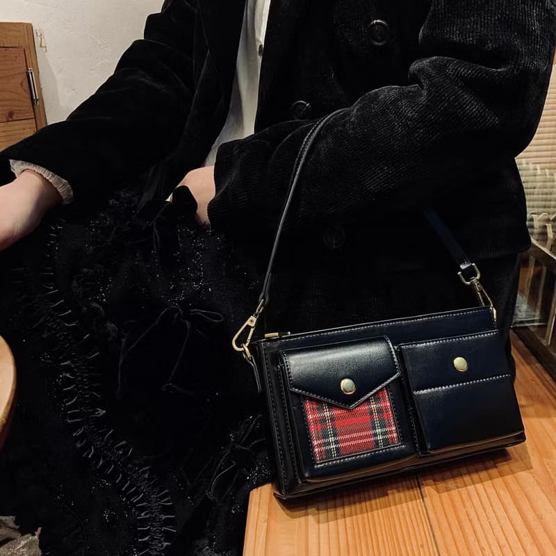 秋冬新時尚 小眾原創設計高級感信封包腋下包復古法棍包斜挎包