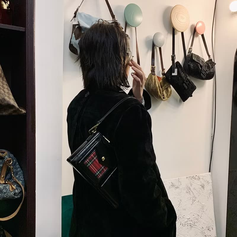 秋冬新時尚 小眾原創設計高級感信封包腋下包復古法棍包斜挎包