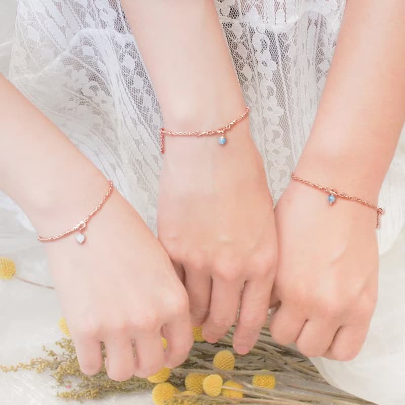 聖誕禮物*閨蜜禮物*玫瑰海藍寶The One手鍊*伴娘手鍊(1入)