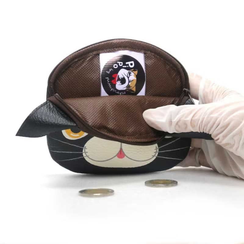 【雙11折扣】Black cat coin purse ,small wallet bag with zip.various card pockets.