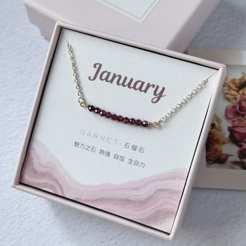 / 誕生石 / 7月生日石 天然水晶項鍊 鍍14K金項鏈  閨蜜姊妹禮物