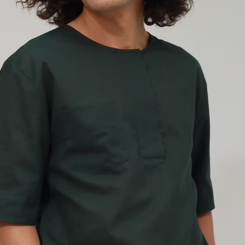 Men Cotton Top, Short sleeve shirt, Summer Shirt, Jame, Green, Dark Green