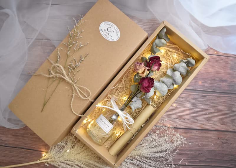 牛皮包裝小花禮盒加購  送禮 花束 禮物 盒子 紙盒 禮物盒