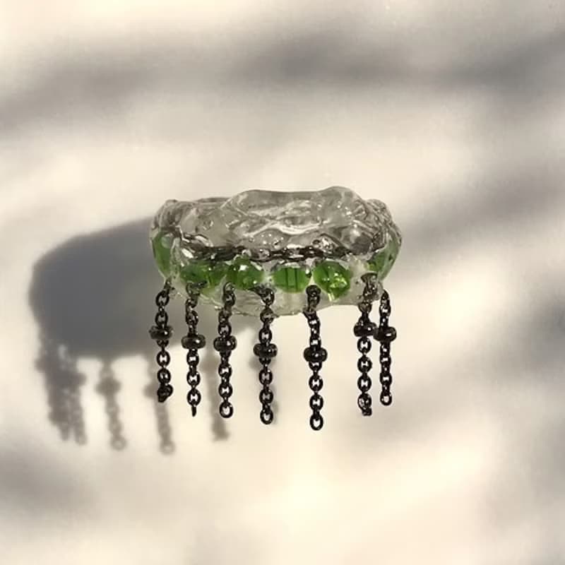 MOSS BUBBLE CHAIN RING