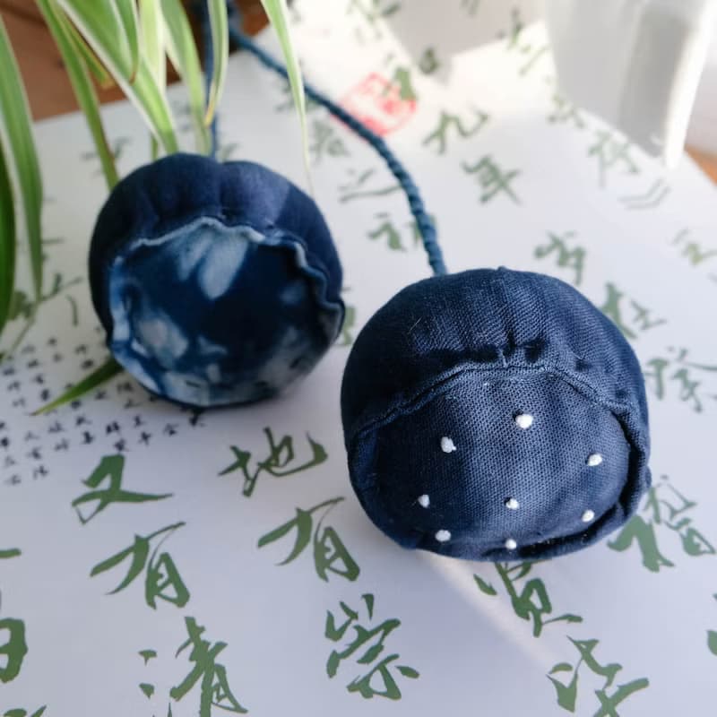 蓝染荷花 草木染禅意永生花手工捧花布艺花花艺 乔迁礼物生日礼物