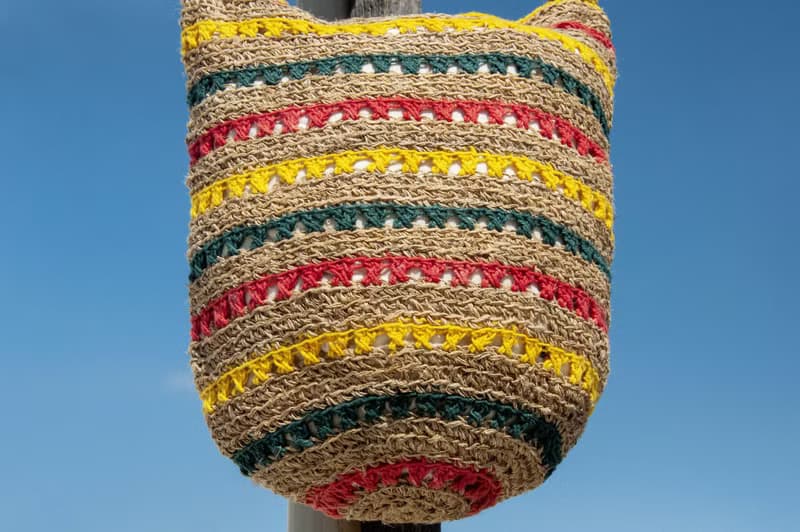 天然棉麻鉤織輕便包/斜背包/側背包/肩背包/購物袋/提袋-牙買加風