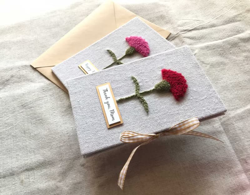 康乃馨花   母親節 手工卡片 Mother's Day Card  | 紅色花