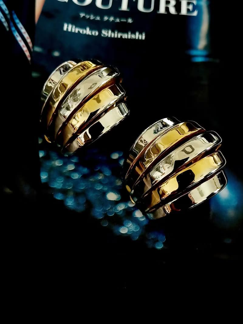 vintage jewelry  ERWIN PEARL時尚雙金環型 夾式耳環