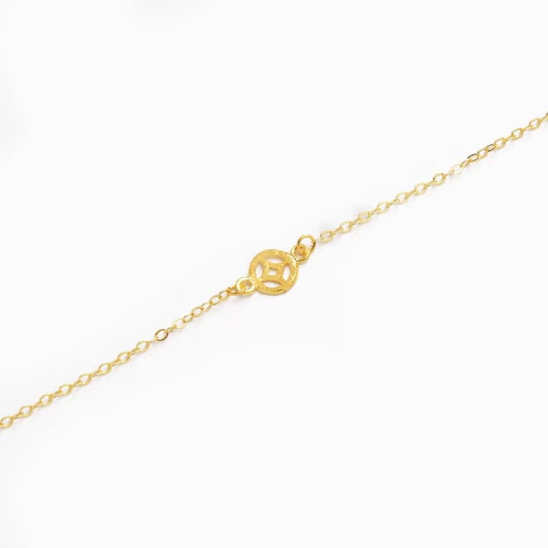 藏寶箱金飾 9999黃金純金 無線大 古錢 蝴蝶結 愛心 手鍊 手環