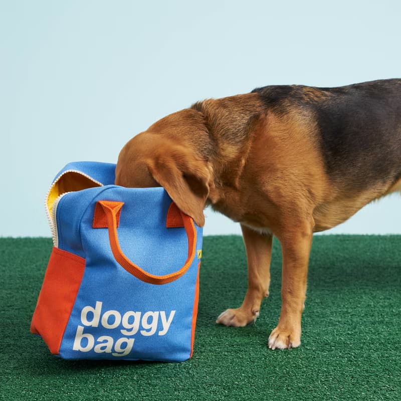 拉鍊隨手袋【doggy bag】-加拿大Fluf有機棉_狗狗造型 遛狗袋