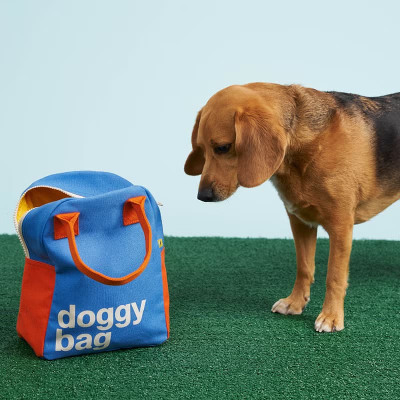 拉鍊隨手袋【doggy bag】-加拿大Fluf有機棉_狗狗造型 遛狗袋
