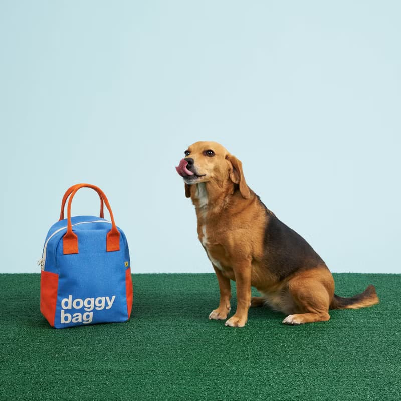 拉鍊隨手袋【doggy bag】-加拿大Fluf有機棉_狗狗造型 遛狗袋