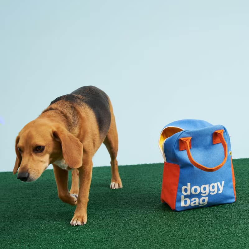 拉鍊隨手袋【doggy bag】-加拿大Fluf有機棉_狗狗造型 遛狗袋