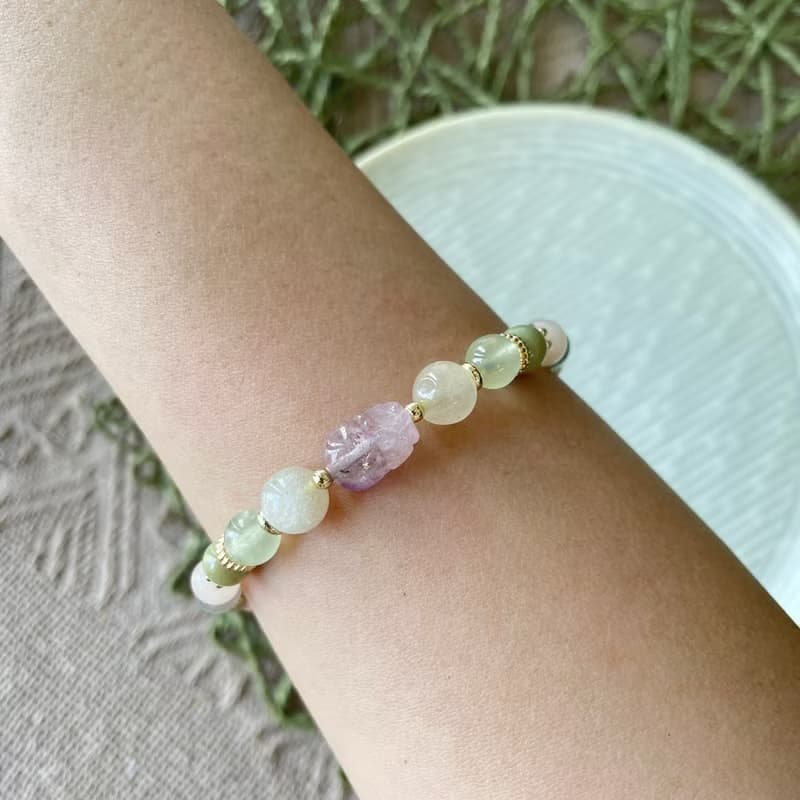 紫極光貔貅招財魅力彈性手鍊