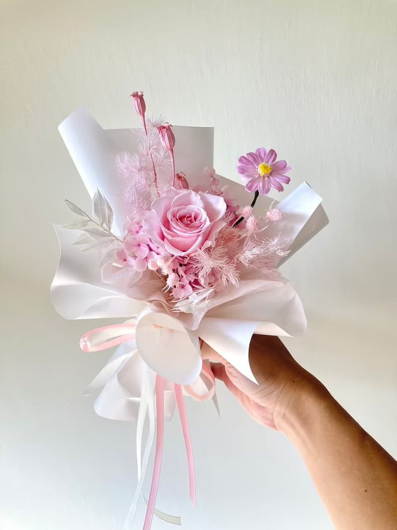 少女風永生花束-情人節/520/七夕/生日紀念日禮物/永生玫瑰花束