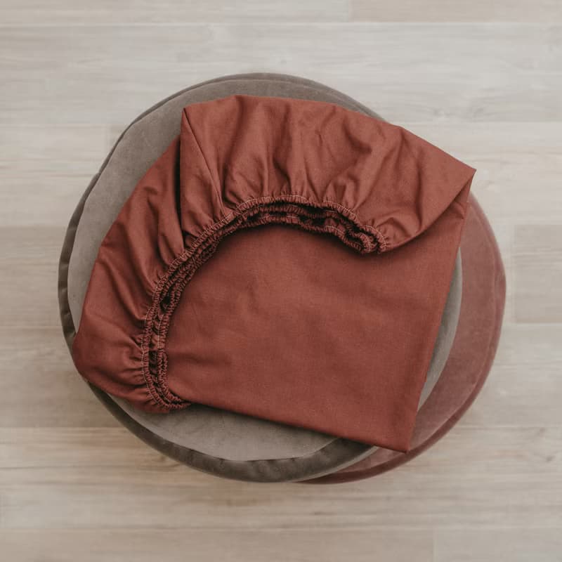 Burgundy fitted cot sheets for baby crib - Cot sheet fitted with elastic