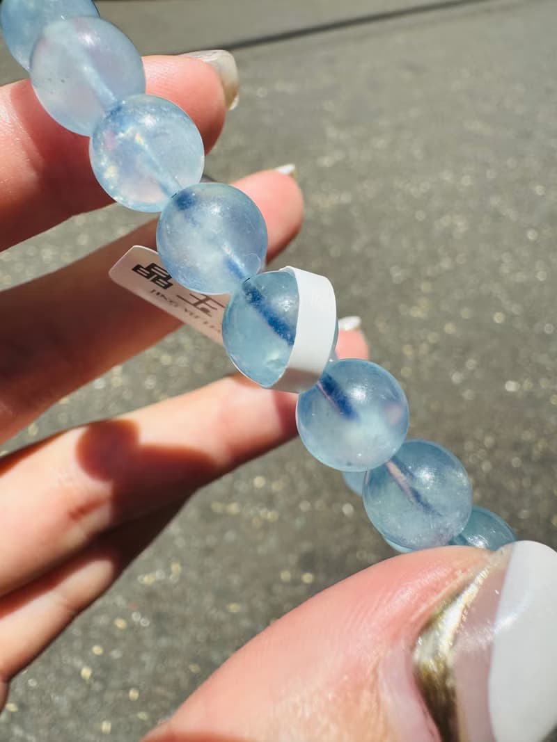 螢光仙女baby色海藍寶水晶9mm22.3g釋放壓力舒緩情緒療癒能量