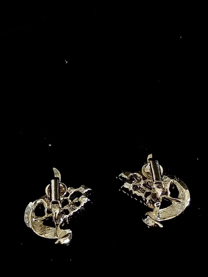 vintage jewelry SARAH COV 金色水鑽小麥玉米夾式耳環