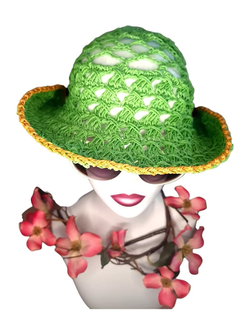 Hand-crocheted designer hat
