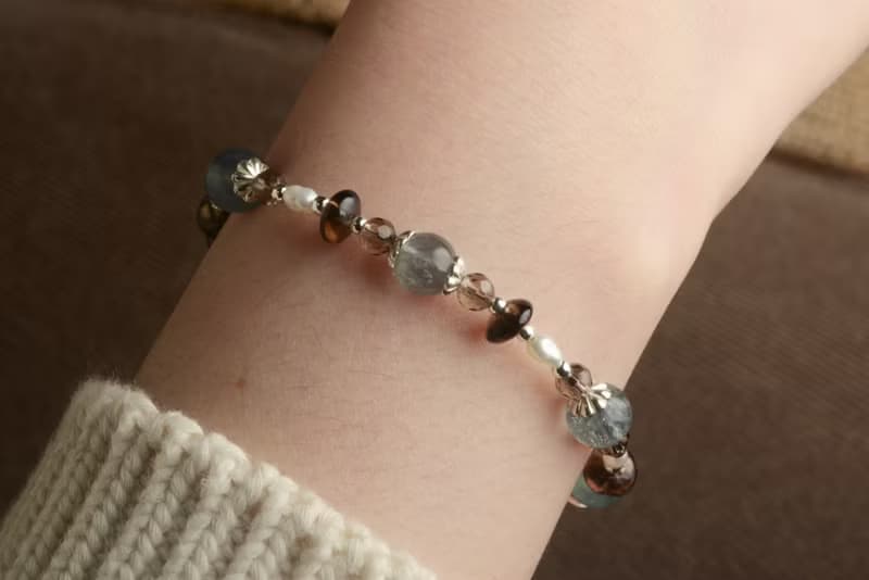 【神山晶礦】螢石茶晶珍珠手鍊/螢石/茶晶/珍珠