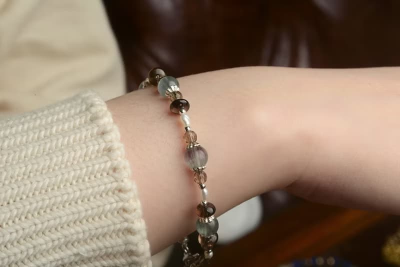 【神山晶礦】螢石茶晶珍珠手鍊/螢石/茶晶/珍珠