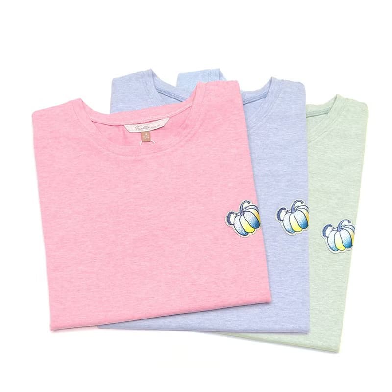 MIT有機棉刺繡上衣居家服-綠