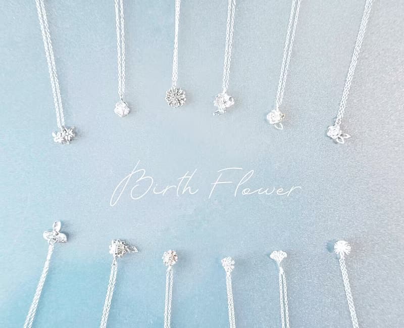 Birth Flower February 2月誕生花純銀項鍊 桃花/Peach Blossom