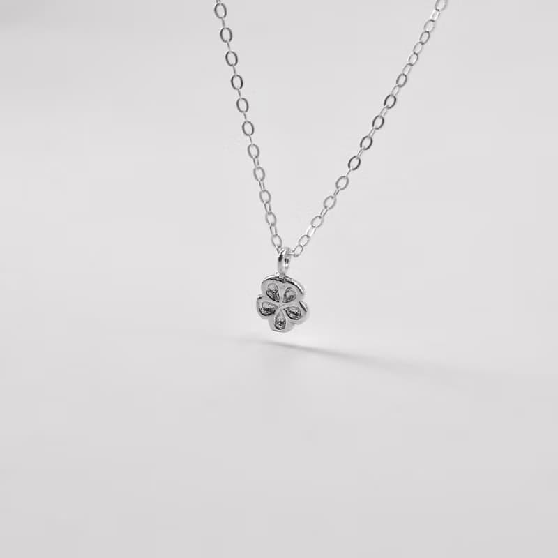 Birth Flower February 2月誕生花純銀項鍊 桃花/Peach Blossom