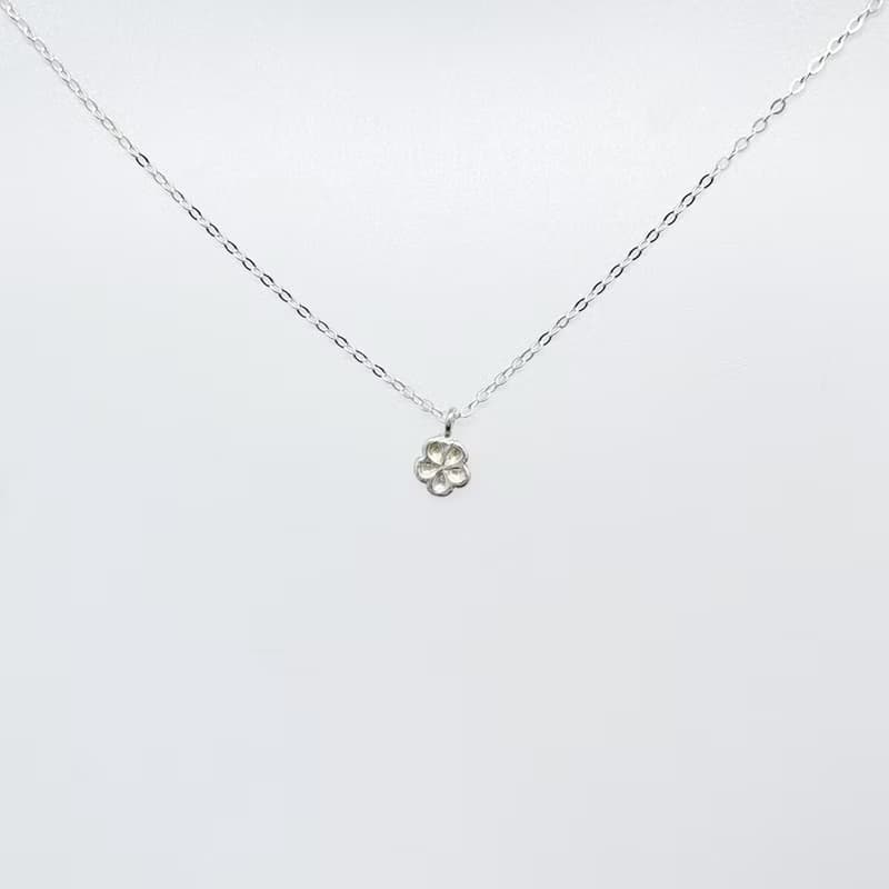 Birth Flower February 2月誕生花純銀項鍊 桃花/Peach Blossom