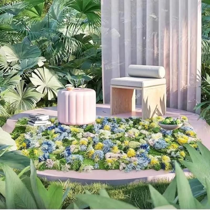 北歐風 手作 紐西蘭羊毛地毯 綠色森林 客廳臥室 床邊墊 家居裝飾