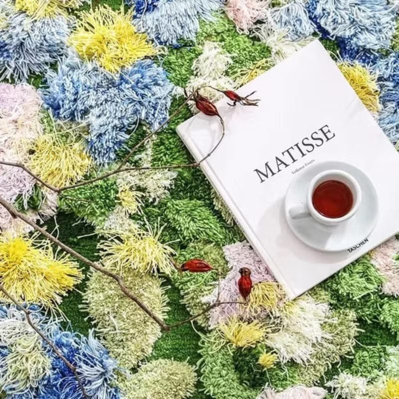 北歐風 手作 紐西蘭羊毛地毯 綠色森林 客廳臥室 床邊墊 家居裝飾