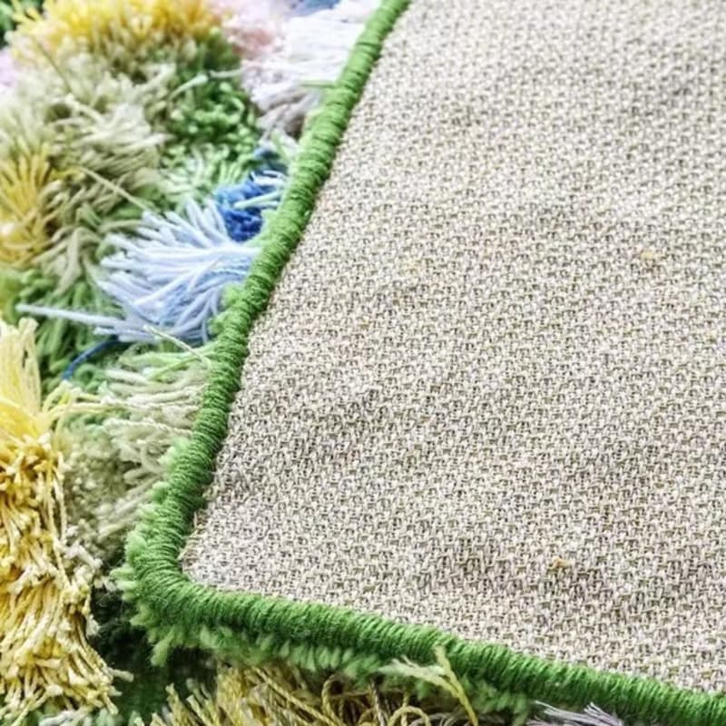 北歐風 手作 紐西蘭羊毛地毯 綠色森林 客廳臥室 床邊墊 家居裝飾