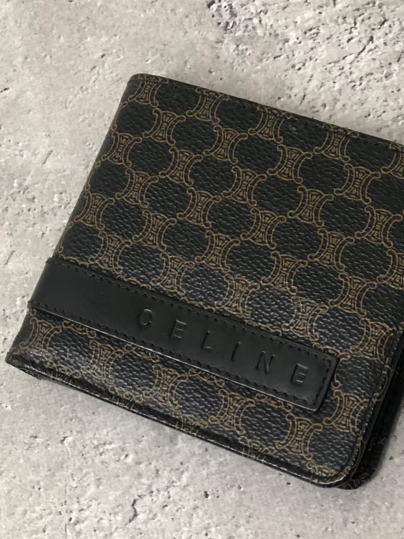 【 日本直送　名牌中古包 】CELINE セリーヌ マカダム 財布 ブラック ロゴ PVCレザー 二つ折り財布 vintage ヴィンテージ  57nfmr