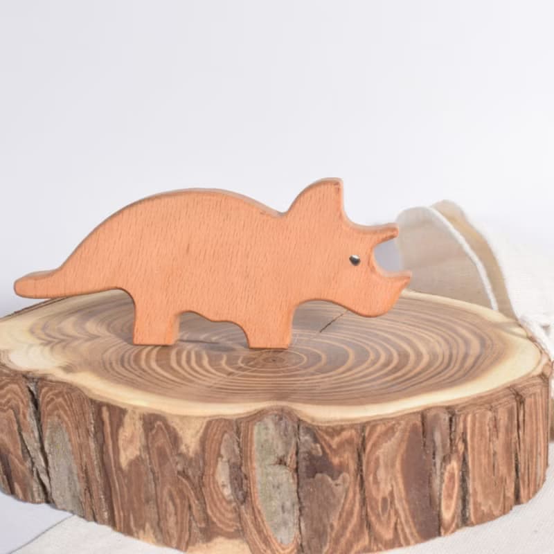 Wooden Dinosaur Set, Wooden Figures, Children's Birthday Gift
