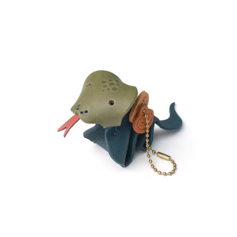 【蛇年禮盒】元氣家族-蛇圓圓 皮革動物吊飾 春節 W1-048-6